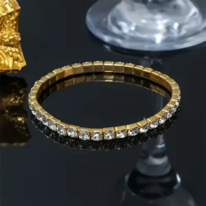 Pulseira de tênis elegante com strass