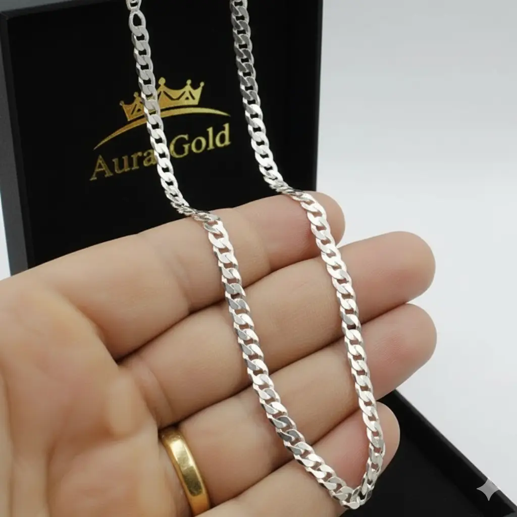 Corrente de Prata 3mm x 70cm Grumet Prata 925 - Imagem 2