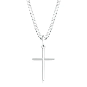 Cordão Masculino de Prata 925 Grumet 60cm e 3mm com Cruz