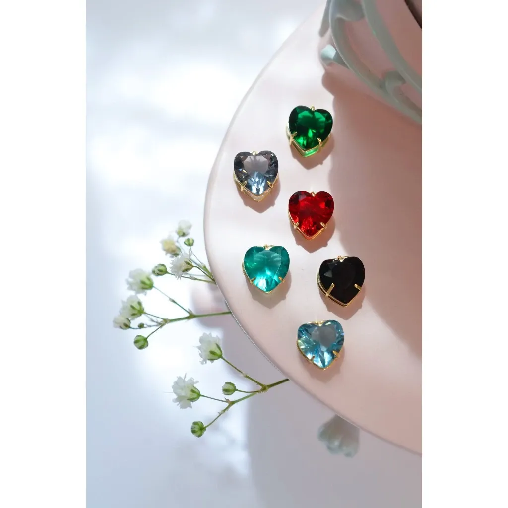 Pingente Coração Zircônia 8mm Ouro 18K (Apenas o Pingente)